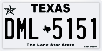 TX license plate DML5151