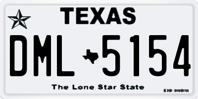 TX license plate DML5154
