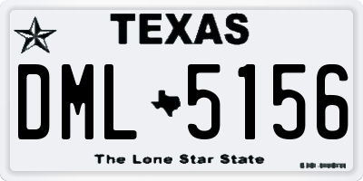 TX license plate DML5156