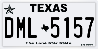 TX license plate DML5157