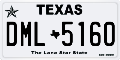 TX license plate DML5160