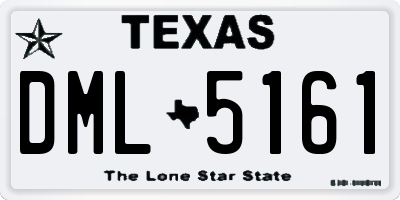 TX license plate DML5161