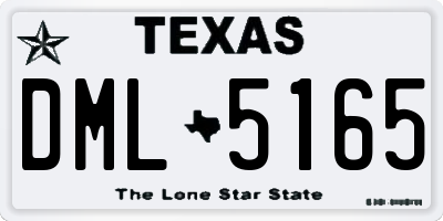 TX license plate DML5165