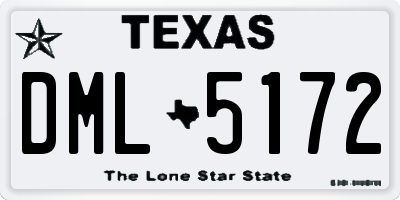 TX license plate DML5172