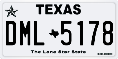 TX license plate DML5178