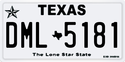 TX license plate DML5181