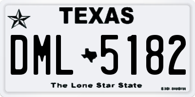 TX license plate DML5182