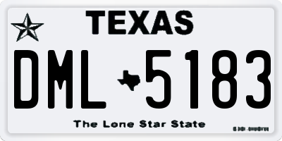 TX license plate DML5183