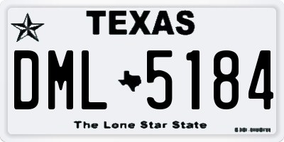 TX license plate DML5184