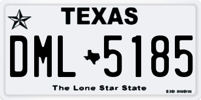 TX license plate DML5185