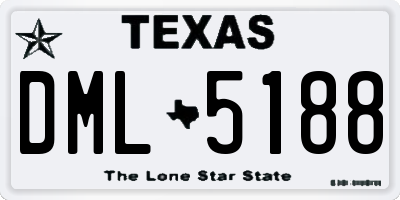 TX license plate DML5188
