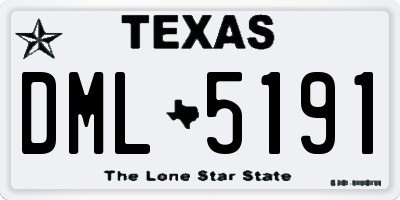 TX license plate DML5191