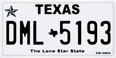 TX license plate DML5193