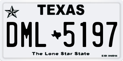 TX license plate DML5197