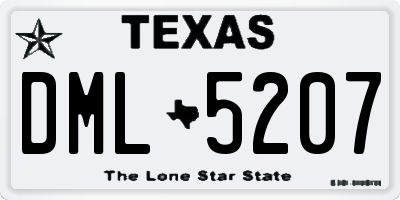 TX license plate DML5207