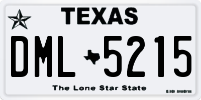 TX license plate DML5215