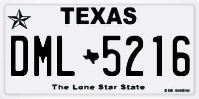 TX license plate DML5216