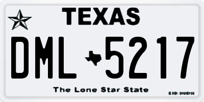 TX license plate DML5217