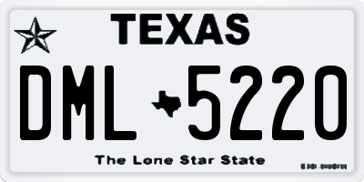 TX license plate DML5220