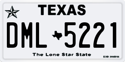 TX license plate DML5221