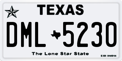 TX license plate DML5230