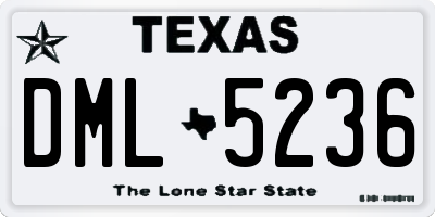 TX license plate DML5236