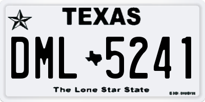 TX license plate DML5241