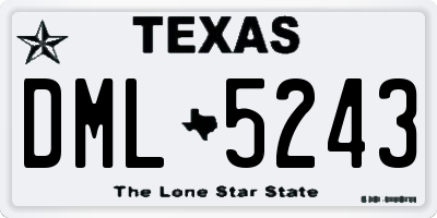 TX license plate DML5243