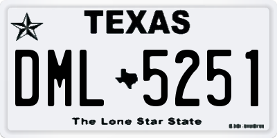 TX license plate DML5251