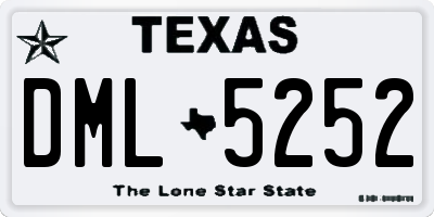 TX license plate DML5252