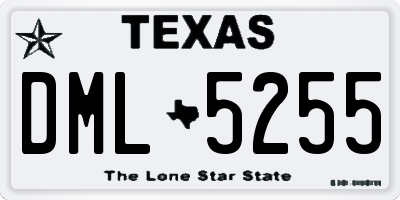 TX license plate DML5255