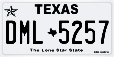 TX license plate DML5257