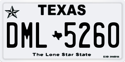 TX license plate DML5260