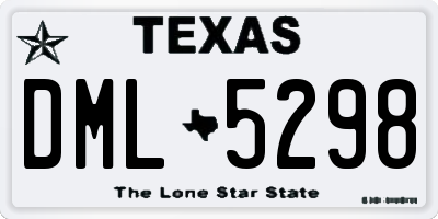 TX license plate DML5298