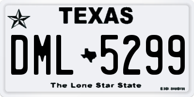 TX license plate DML5299
