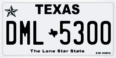 TX license plate DML5300