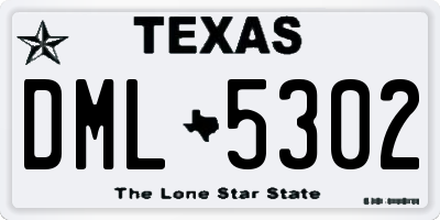 TX license plate DML5302