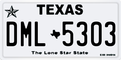 TX license plate DML5303