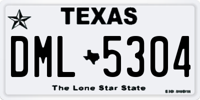 TX license plate DML5304
