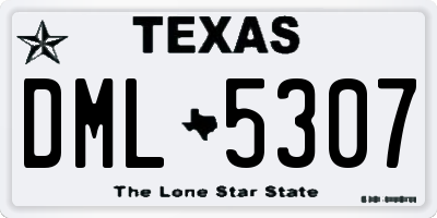TX license plate DML5307