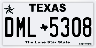 TX license plate DML5308