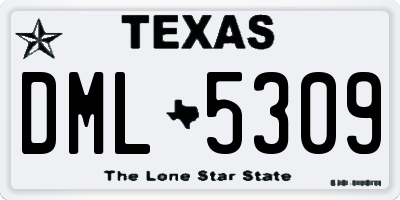 TX license plate DML5309