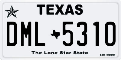 TX license plate DML5310