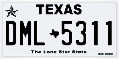 TX license plate DML5311