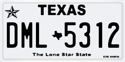 TX license plate DML5312