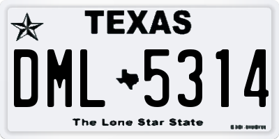 TX license plate DML5314