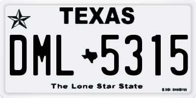 TX license plate DML5315
