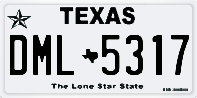 TX license plate DML5317