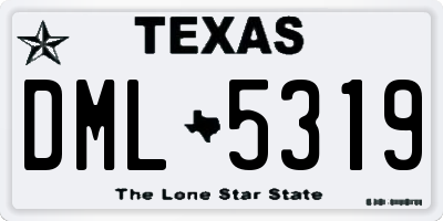 TX license plate DML5319