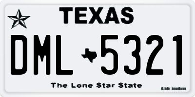 TX license plate DML5321